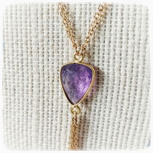 New! Amethyst & 14k Gold Plate Layering Necklace